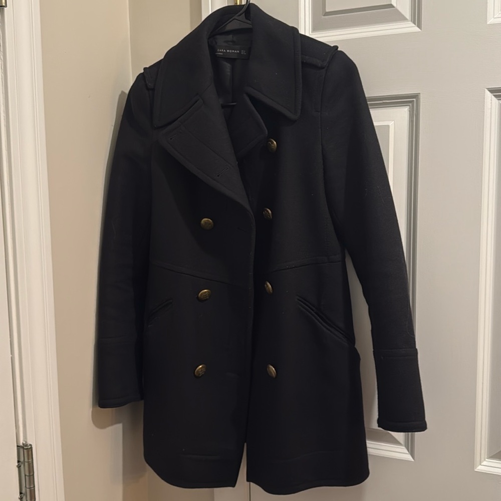 Zara black coat size S